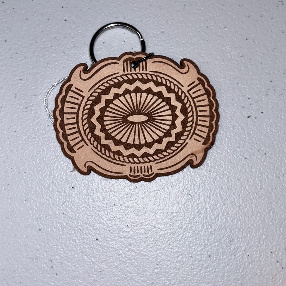 Leather concho keychain